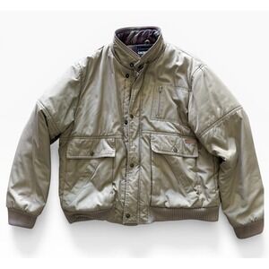 Vintage XL Current Seen Beige Heritage style Jacket Men's Stand-Up Collar.